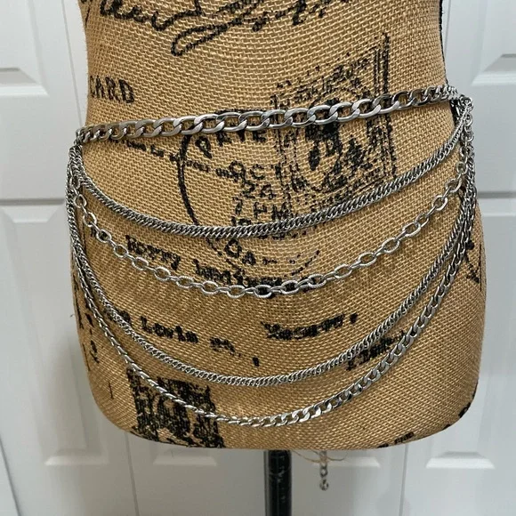 Multi-Layer Silver Chain Body Belt - Picture 10 of 10